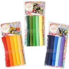 15pcs Felt 18x18cm Sheet DIY Handmade craftwork material Fiber Green Orange Blue