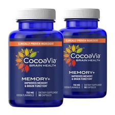 CocoaVia Memory Brain Supplement 60 Day 750 mg Cocoa Flavanols Memory  Brai...