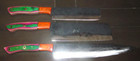 Set of 3Handmade Artisan Steel Cleaver Kitchen Knives Unique Wood Handle — photo 1