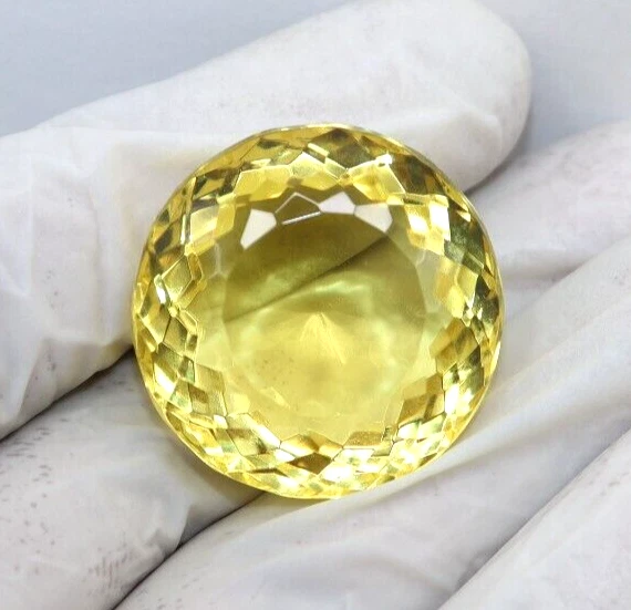 400克拉天然圆形切割黄色黄玉认证散装宝石带礼物 — 第 2/4 张图片