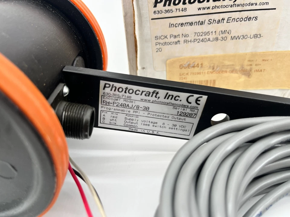 New Photocraft RH-P240AJ/8-30 Incremental Shaft Encoder MW30-UB3-20 Sick 7029511 - Image 3 of 4