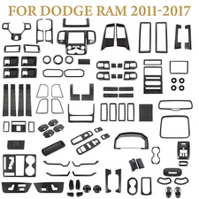 Carbon Fiber Interior Console Full Set Kit Cover Trim For Dodge RAM 1500 2010-17