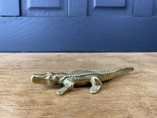 Small Solid Brass Crocodile Figure Figurine Collectable Animal Ornament
