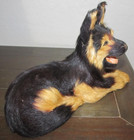 Miniature Wood and Fur Toy German Shepard Wolf Dog Tan Brown Black — photo 4