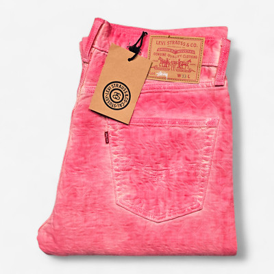 NWT Levi's x Stüssy Pink Jacquard Jeans W33 | eBay