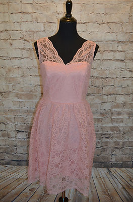 Modcloth Layer on the Love Dress in Blush NWT Sz 12 $149Lace scallop  sweetheart | eBay