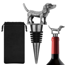 Cute Dachshund Wine Stopper Metal Bottle Stoppers Kitchen Bar Saver Accessory