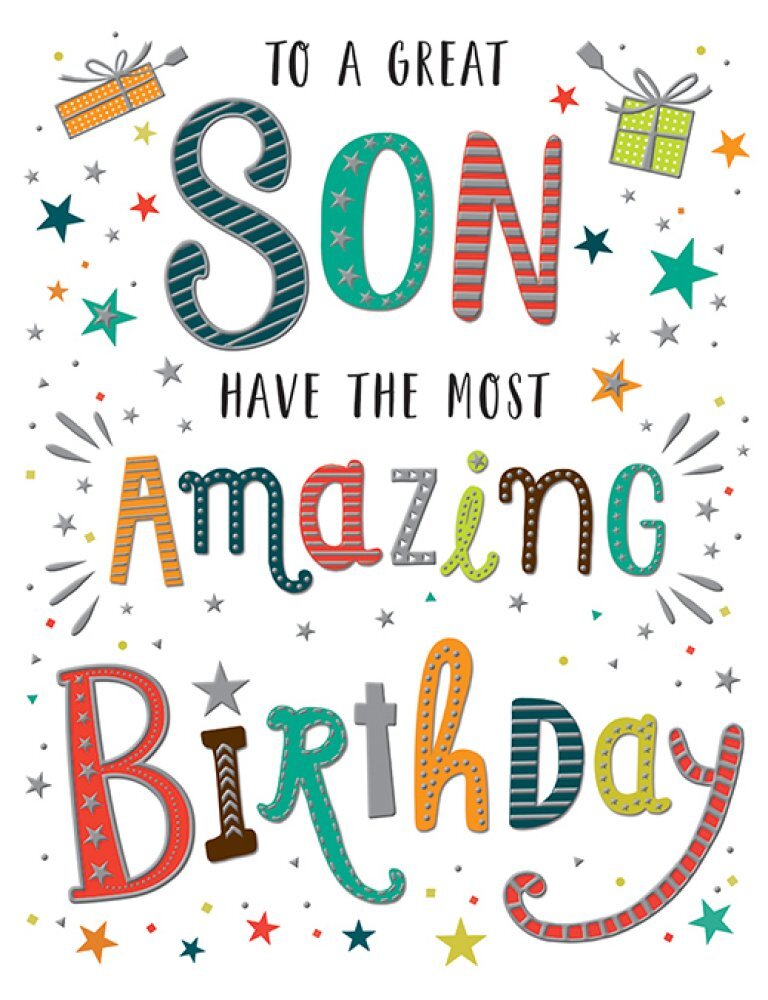 Son Birthday Card Male - Foil Finish - Regal Publishing - 5.6"" x 7.6""