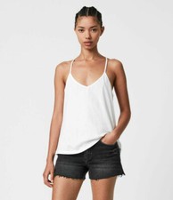 All Saints Womens Balia Designer Sleeveless Scoop Neck Vest Tank T-Shirt Tee Top