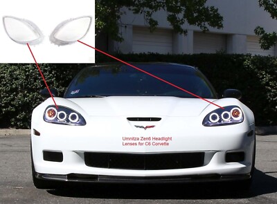 Zen6 C6 2005-2013 Corvette Headlight OE Quality Lenses L/R + SEAL OVERSTOCK