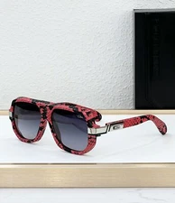 Cazal legends mod. 627 sunglasses snakeskin texture series Red frame grey lenses