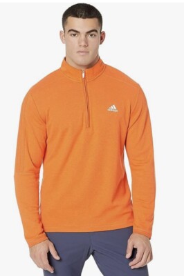 Adidas Golf Mens Impact Orange Quarter Zip Athletic Slim  Pullover(Large-Tall)