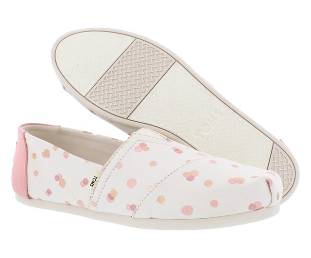 toms pale blush metallic dots