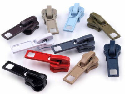 Zipper 10 Stück für endlos Profilreißverschluss 5mm grob verschiedene Farben