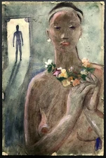 MID-CENTURY Modern ~ AMERICAN SURREALISM ~ 1953 Exhibited Work NEW YORK ARTIST