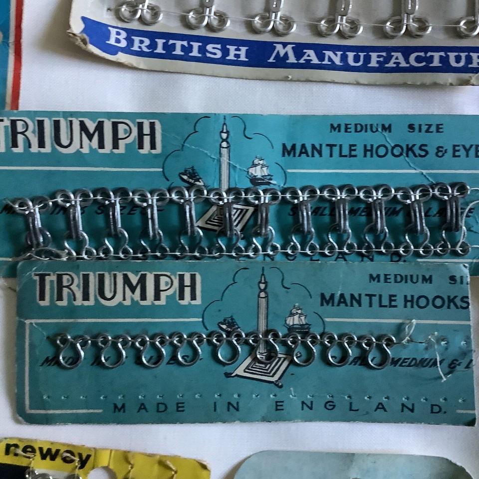 Vintage Large BUNDLE Newey, Triumph Etc PRESS STUDS & HOOK & EYE ON
