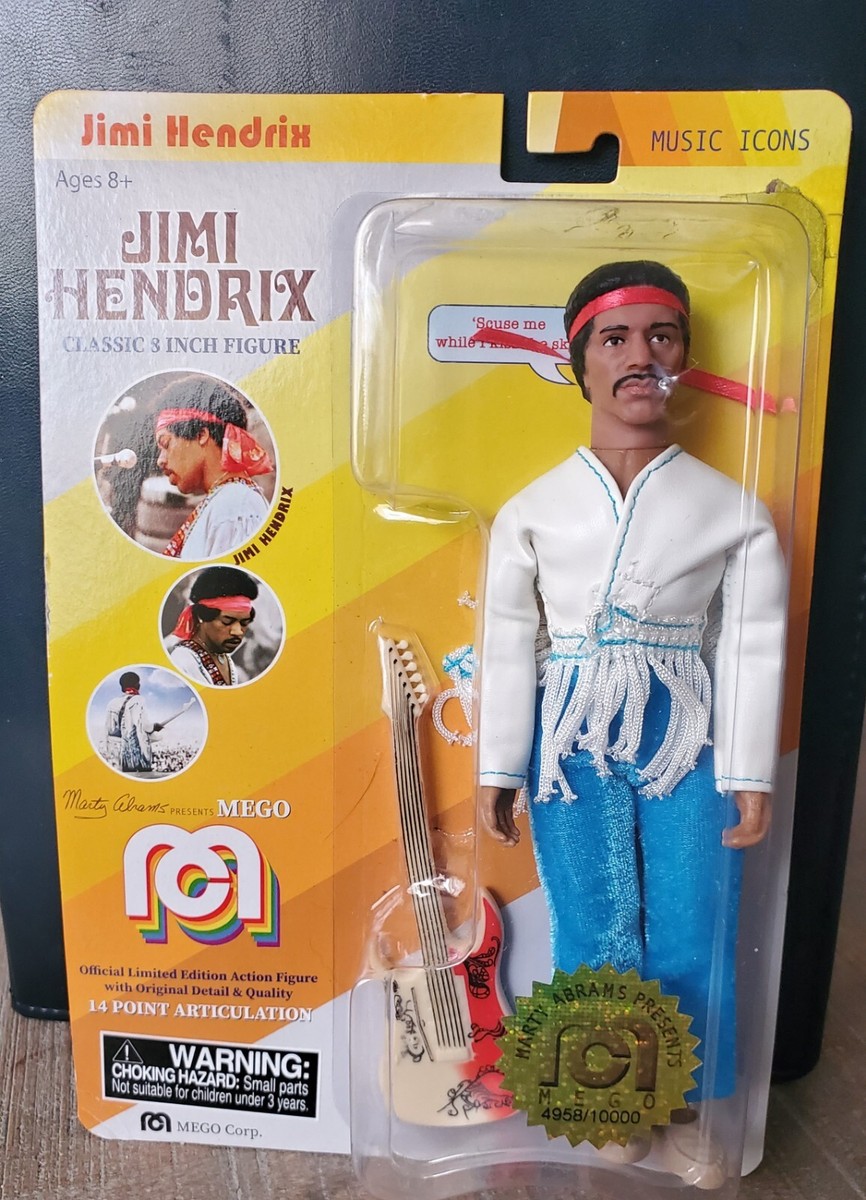 Jimi Hendrix 8 Inch Classic Action Figure Toy MUSIC ICONS Mego