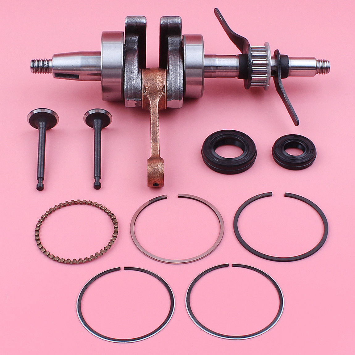 Crankshaft Crank Oil Seal Valve Piston Ring Set For Honda GX35  