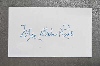 Mrs. Babe Ruth (Claire Ruth) 3x5 index card signed autograph- JSA | eBay