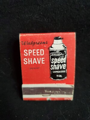 Vintage Always Welcome Walgreen's Drug Store Speed Shave Front Strike Matchbook
