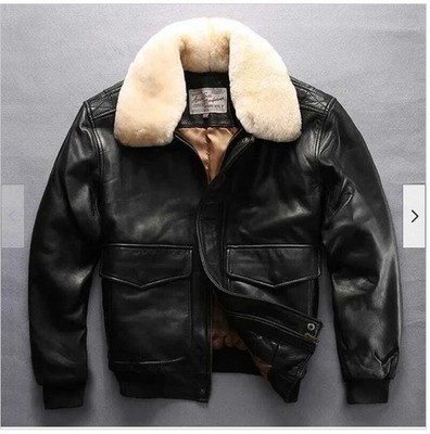 AVIATOR G-1 A-2 BOMBER BLACK RAF US NAVY FLIGHT REAL LEATHER JACKET FOR MENS