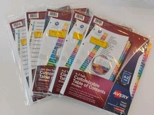 NIP Lot Of 5 Avery A-Z/Jan-Dec/1-24 Tabs Customizable Table of Contents