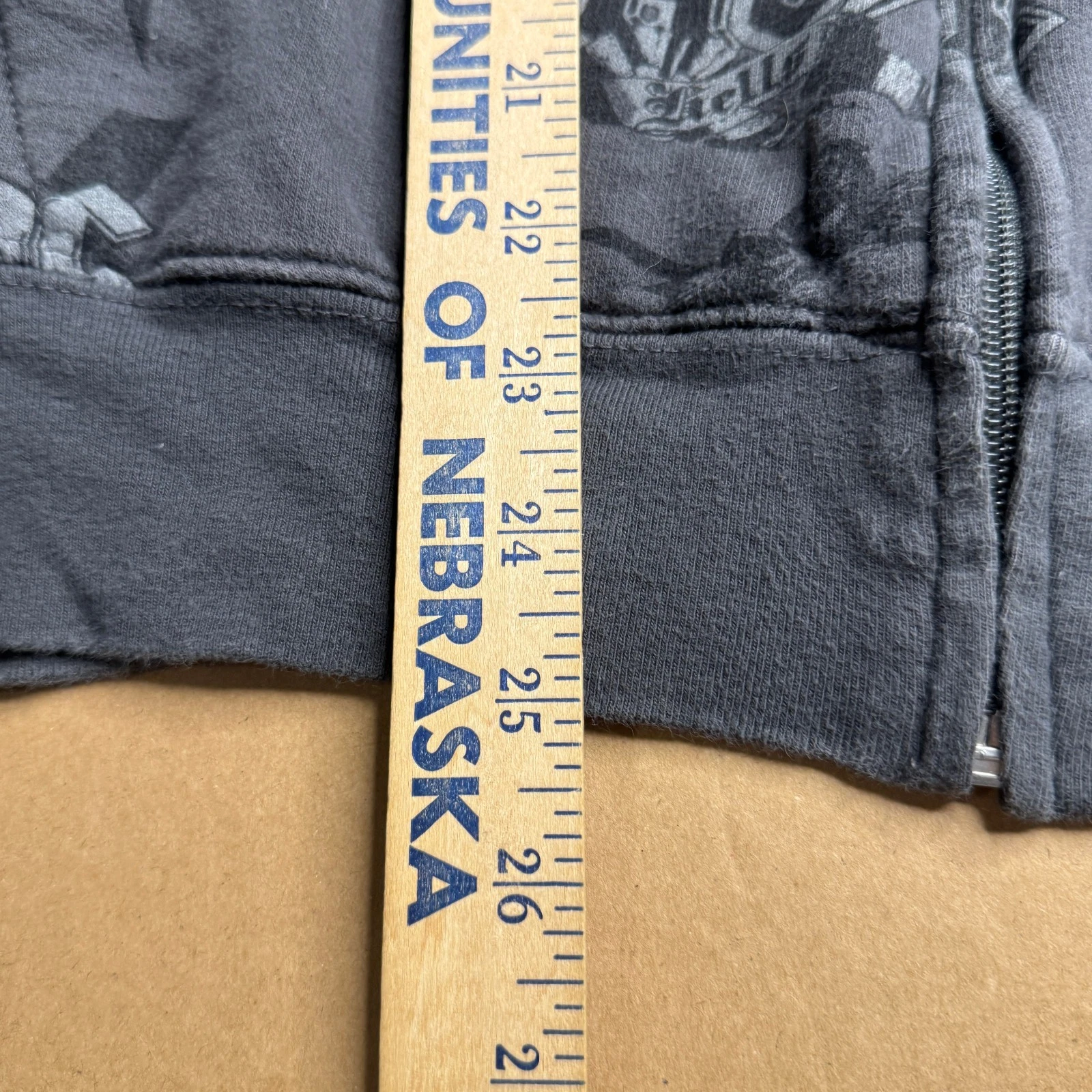 AC/DC Mens XL Rockware Gray Full Zip Hoodie Jacket Y2K AOP Rock Band Grunge image 12