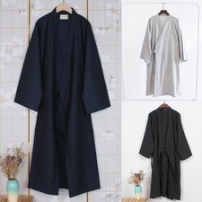 Summer Mens Cotton Robe Loose Clothing Japanese Kimono Yukata Bathrobe Pajamas