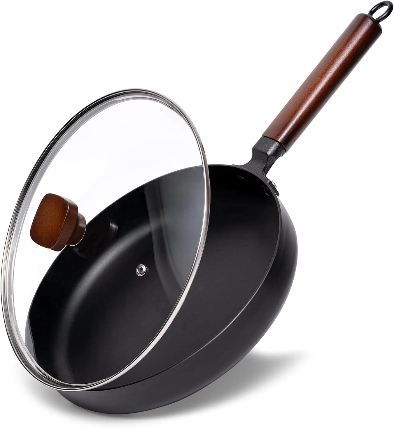 26cm Non-Stick Frying Pan Skillet - With Lid - Chemical Free - All Stoves