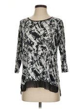 Simply Vera Vera Wang Women Gray 3/4 Sleeve T-Shirt S