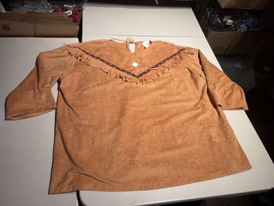 Native American Shirt Men s One Size Indian Fringed Halloween California Costume