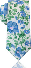 Mens Ties, Sage/Dusty Blue/Pink Floral Ties for Men, 2.76" Cotton Flower Necktie