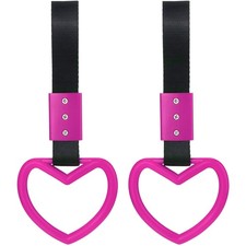 Heart Shaped Car Handle Straps 2 Pieces Drift Charm Rear Bumper Decor
