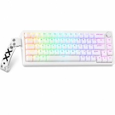 Cream White Mechanical Keyboard RGB Backlit Gasket Mount PBT Keycaps Wired