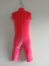 9-10 Jahre Samt ärmellos Unitard... Flo Pink