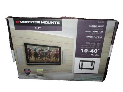 Monster Mounts Super Flat TV Wall Mount 10''   40'' TVs Monitors Ultra Slim