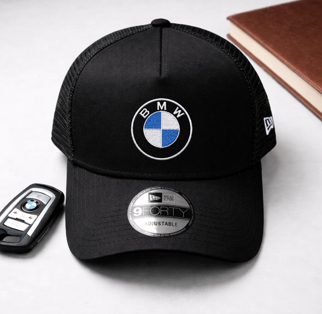 BMW Motorsport Logo Embroidered Trucker Hat Snapback Cap