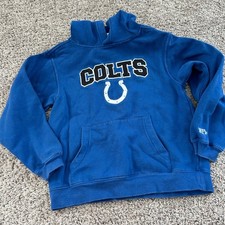 Kids Indianapolis Colts NFL Royal Blue Hoodie Sweatshirt Size M 10/12 vintage