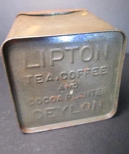 Old Vintage Lipton Tea Cocoa Planter Ceylon Tin with lid Most Delicious Products