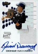 2004 Finest #122 Dioner Navarro Auto RC Yankees