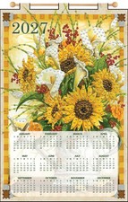 Design Works 2027 Sequin Calendar Felt Applique Kit-Sunflowers