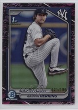 2024 Bowman Draft Chrome Fuchsia Lunar Refractor /199 Griffin Herring #BDC-173