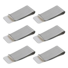 6 Pack Stainless Steel Money Clip Metal Wallet for Men Small, Silvery