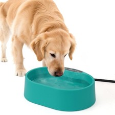 Large Heated Pet Water Bowl for Dogs, 3.7L Heated Dog Bowl Outdoor Heated Wat...