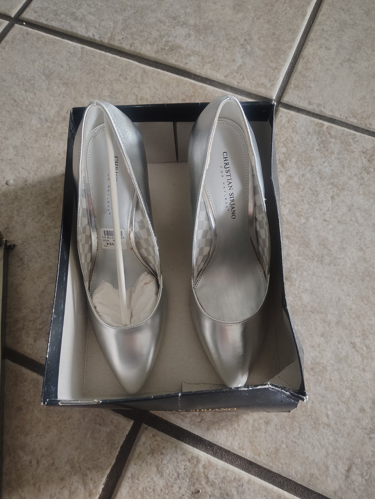 Christian Siriano for Payless Shoes Kasino Silver 4" Heel, Women's Size 9 