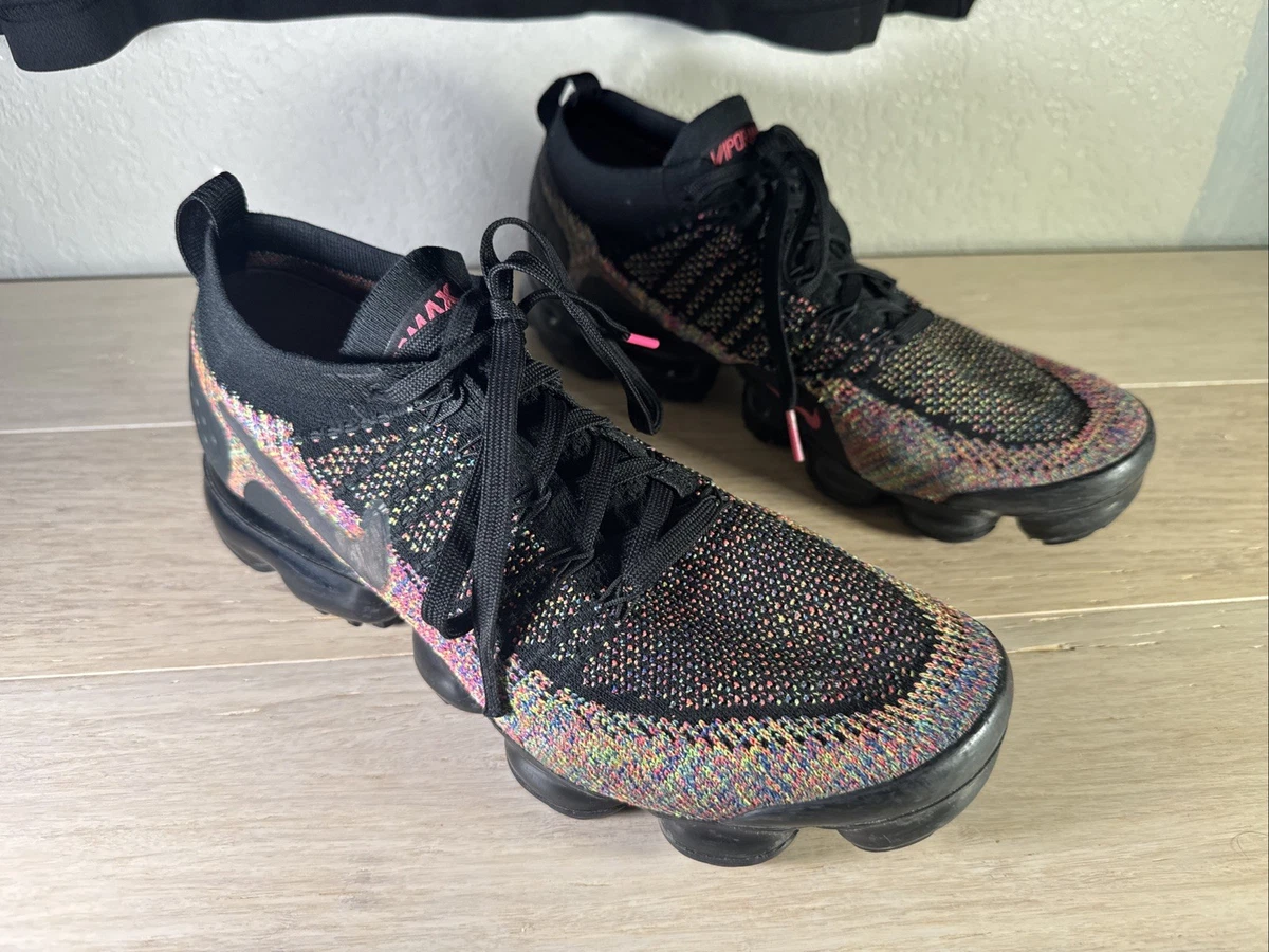 Preços baixos em Nike Air VaporMax Flyknit 2 Black Multi-Color | eBay