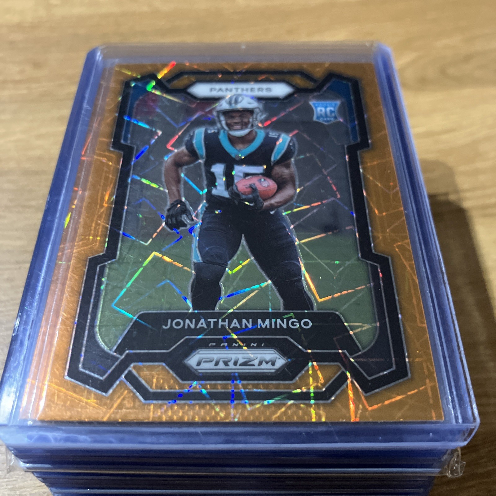 2023 Panini Prizm Orange Lazer Prizm #312 Jonathan Mingo RC - Carolina Panthers