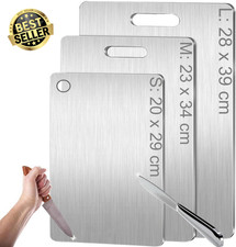 3 Pack Titanium Cutting Board Set – Pure Titanium for Kitchen & Outdoor Use