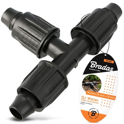 T-Stück T-Verbinder QJ 16 mm x 16 mm für PE Rohr Wasserleitung Micro-Drip