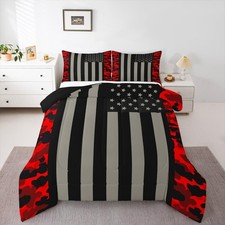American Flag Comforter Set Queen Red and Black Camo Down Comforter Military ...